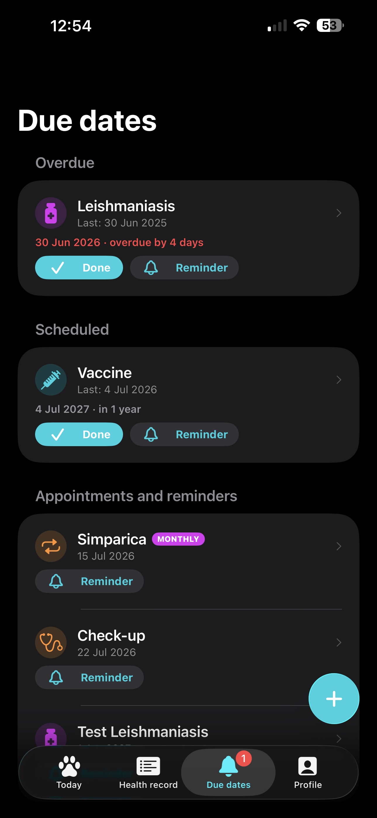 Due dates